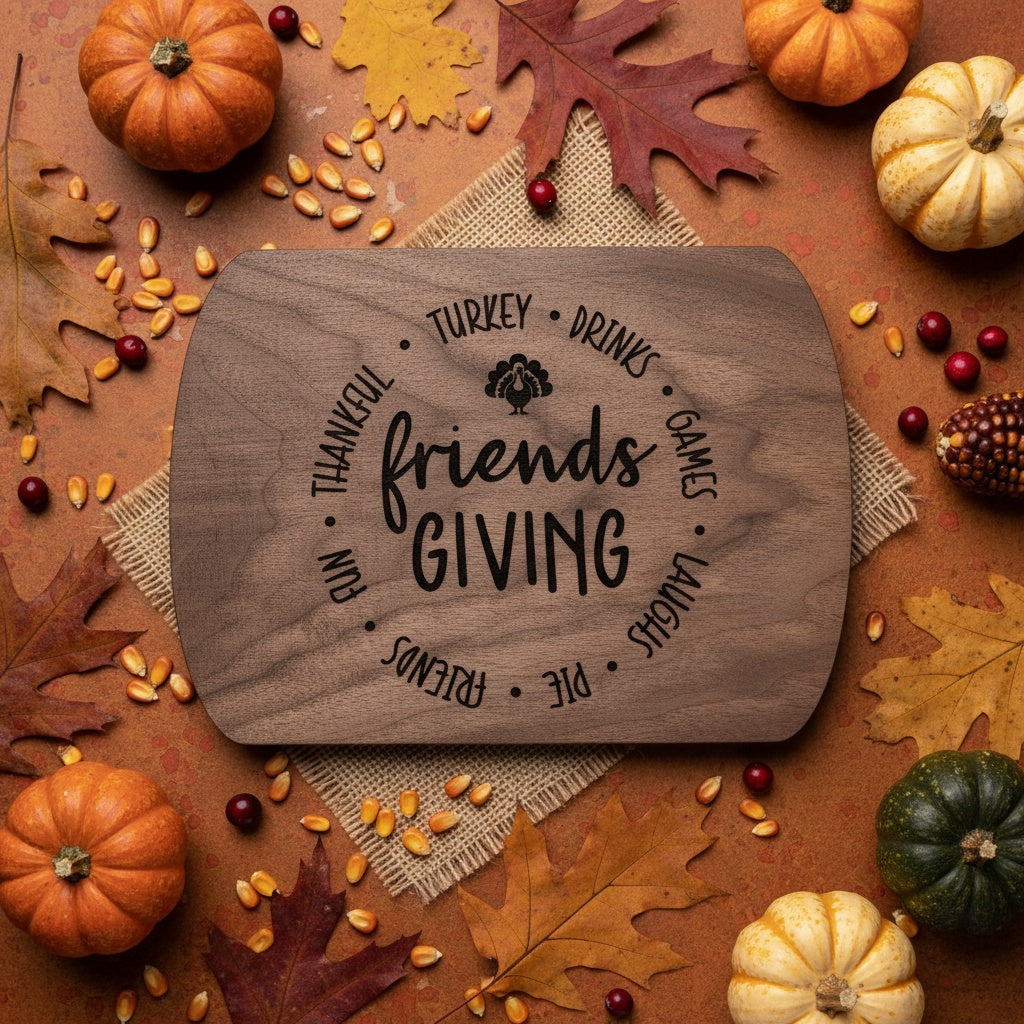 Friendsgiving Thin Oval Cutting Boards