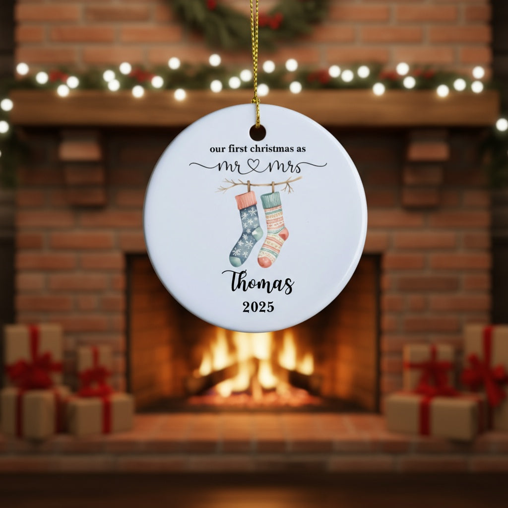 Personalized Our First Christmas Stockings Ornament