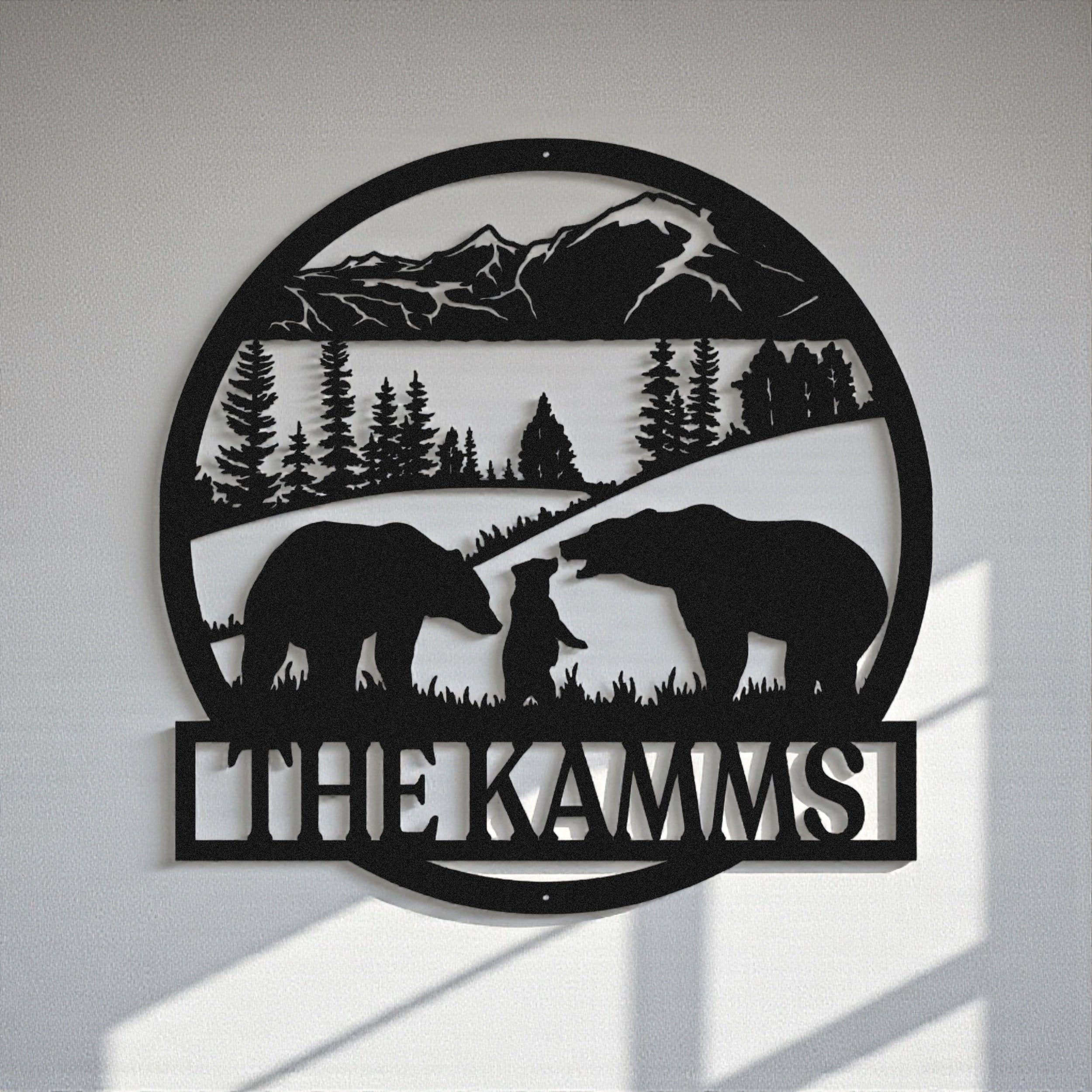 Metal Sign Bear Design