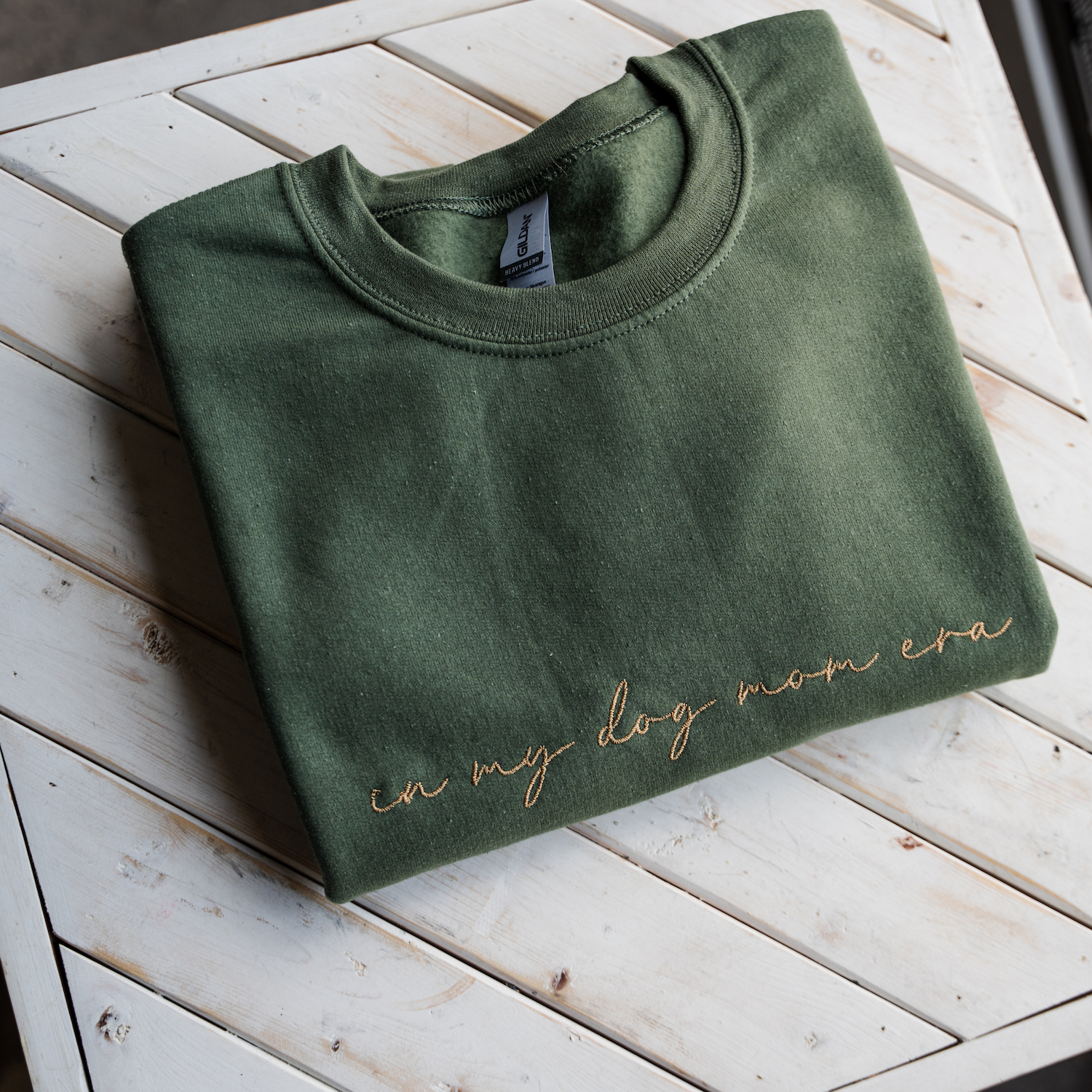 Custom In My Dog Mom Era Crewneck with Names on Sleeve