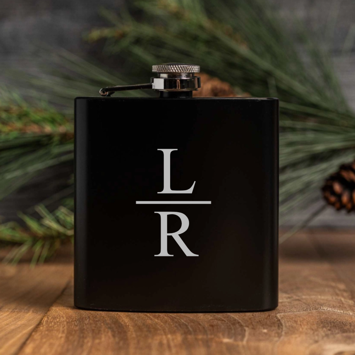 Personalized Black Powder Coated Flasks - Signature Designs