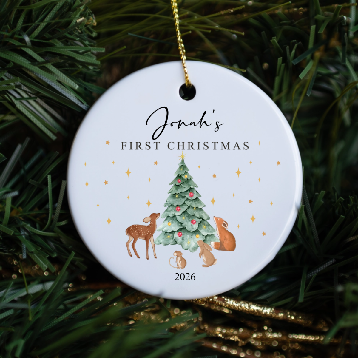 Personalied Baby's First Christmas Baby Animals Ornament
