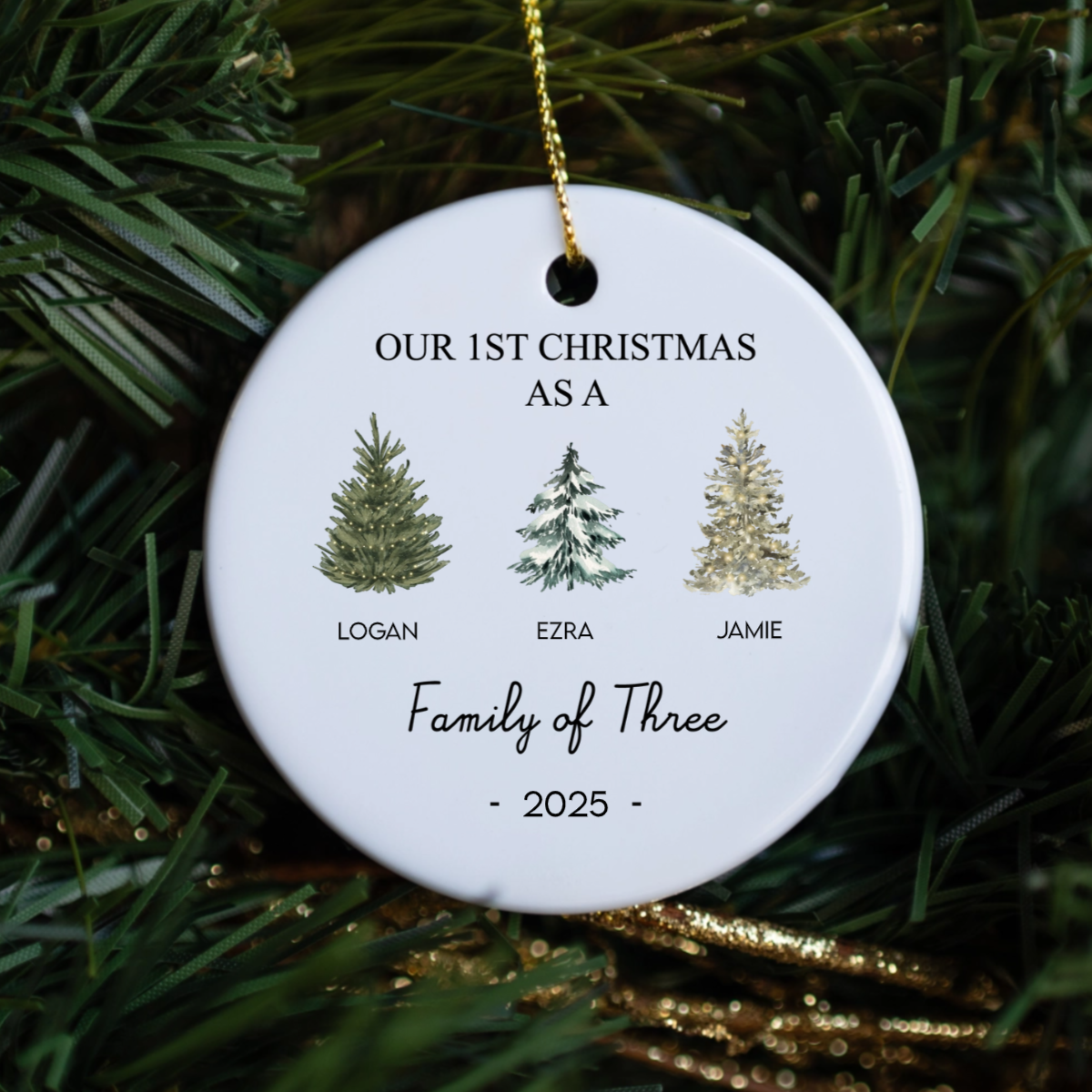 Personalized First Christmas Family Trees
