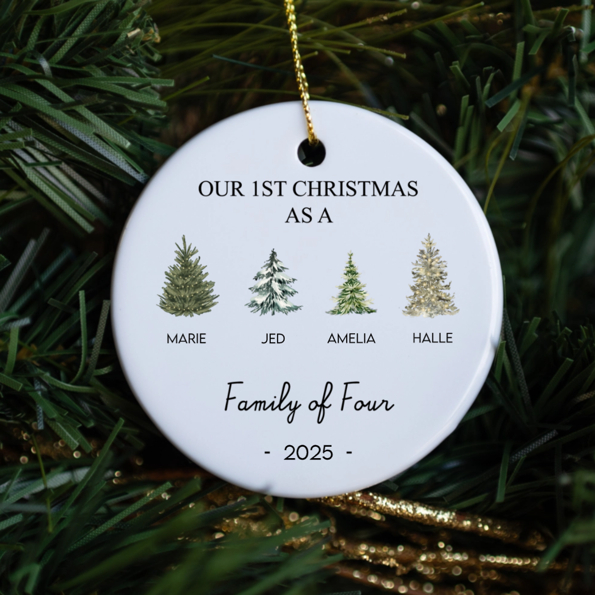 Personalized First Christmas Family Trees