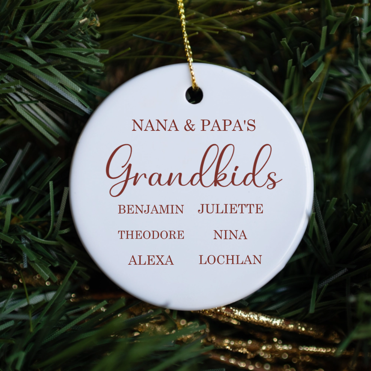 Personalized Grandparents Grandchildren Ornament