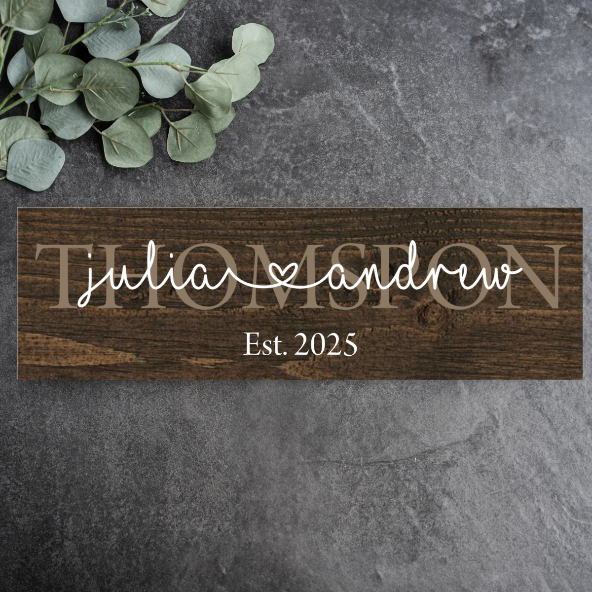 Personalized Love Connects Wood Plank Sign