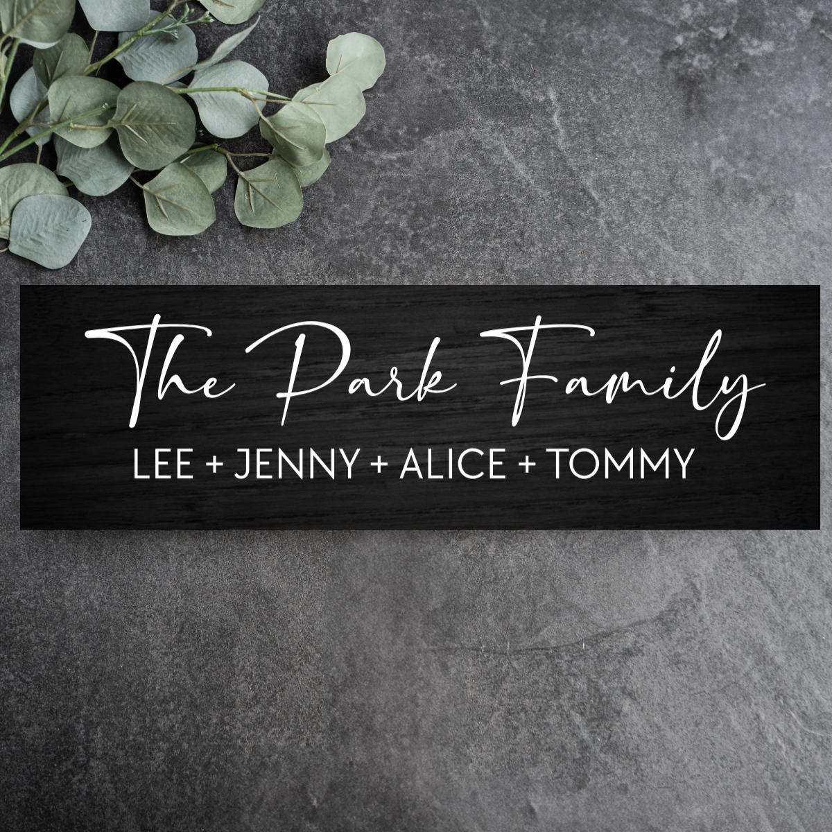 Personalized Family Name + First Names Wood Plank Sign