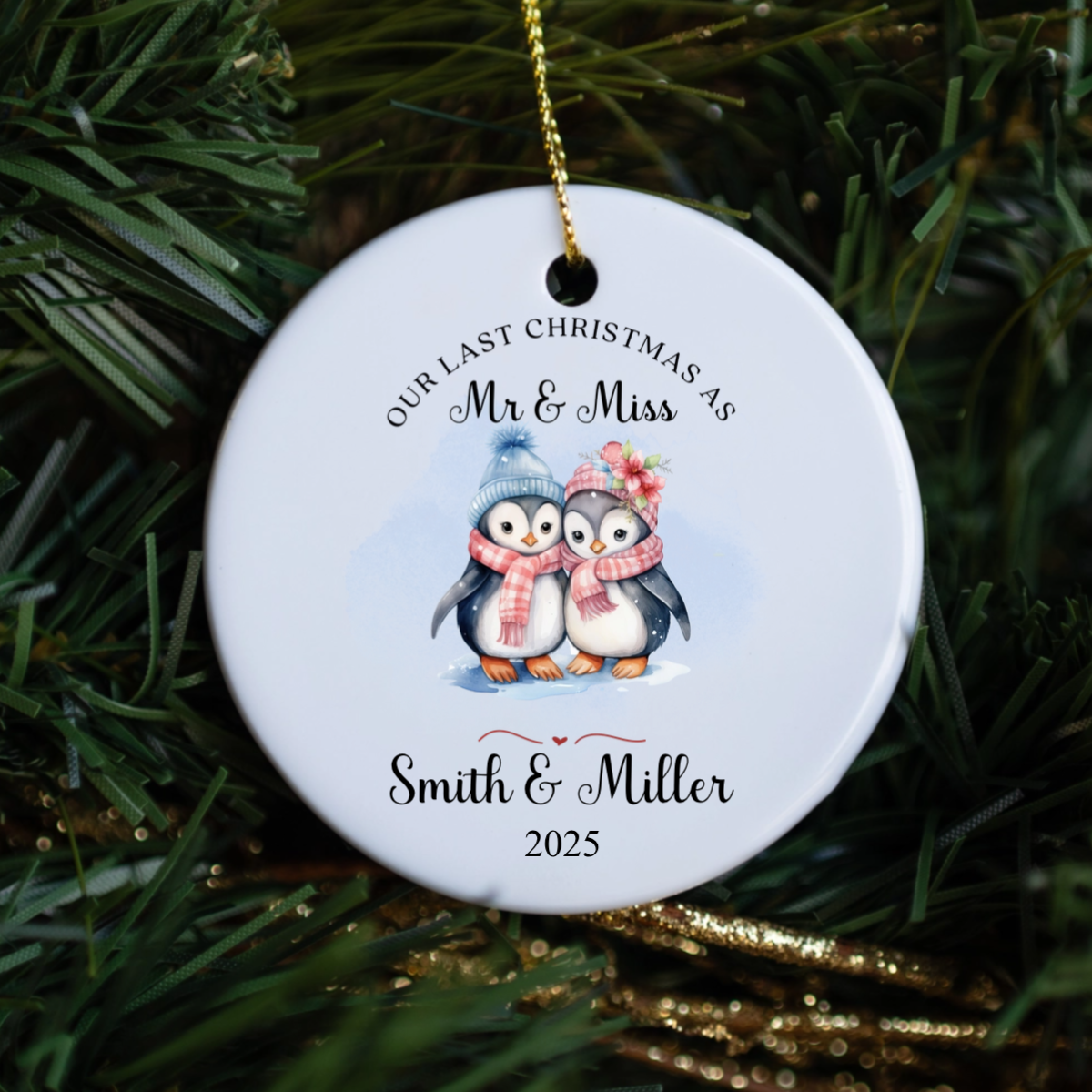Personalized Couples First Christmas ornament
