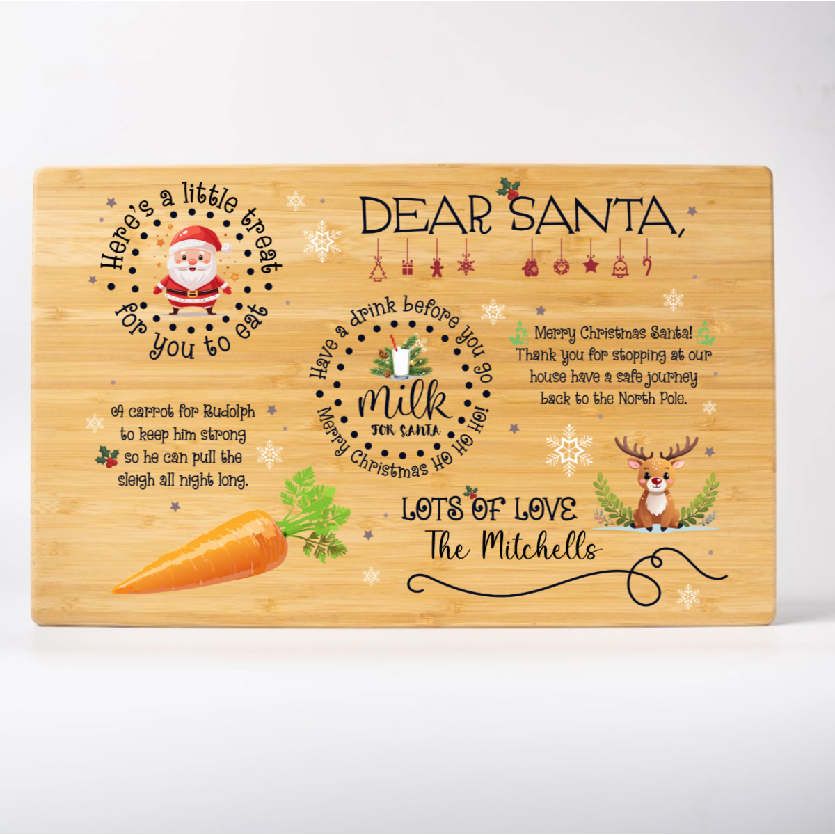 Personalized Cookie Serving Board for Santa