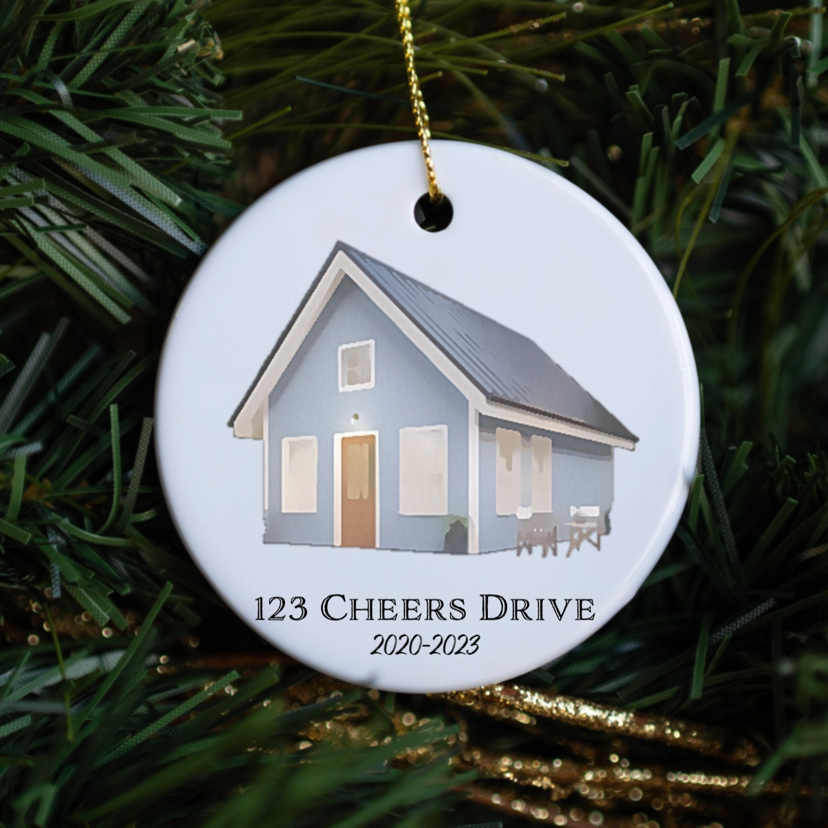 Personalized Watercolor House Ornament