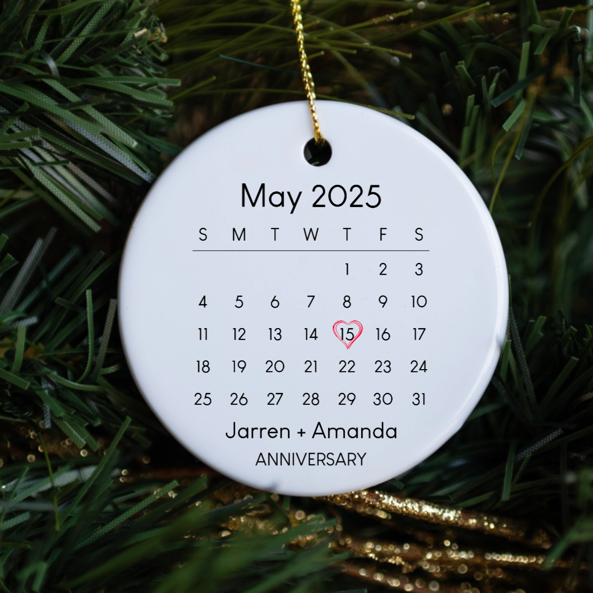 Personalized Milestone Calendar Ceramic Ornament