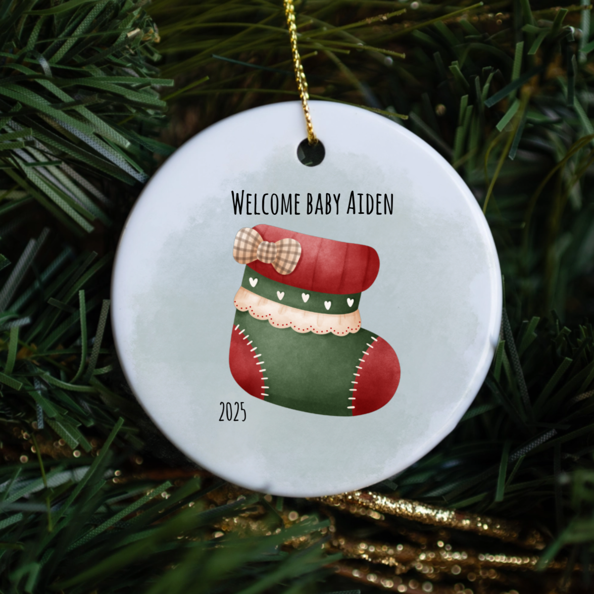 Personalized Baby Christmas Stocking Ornament