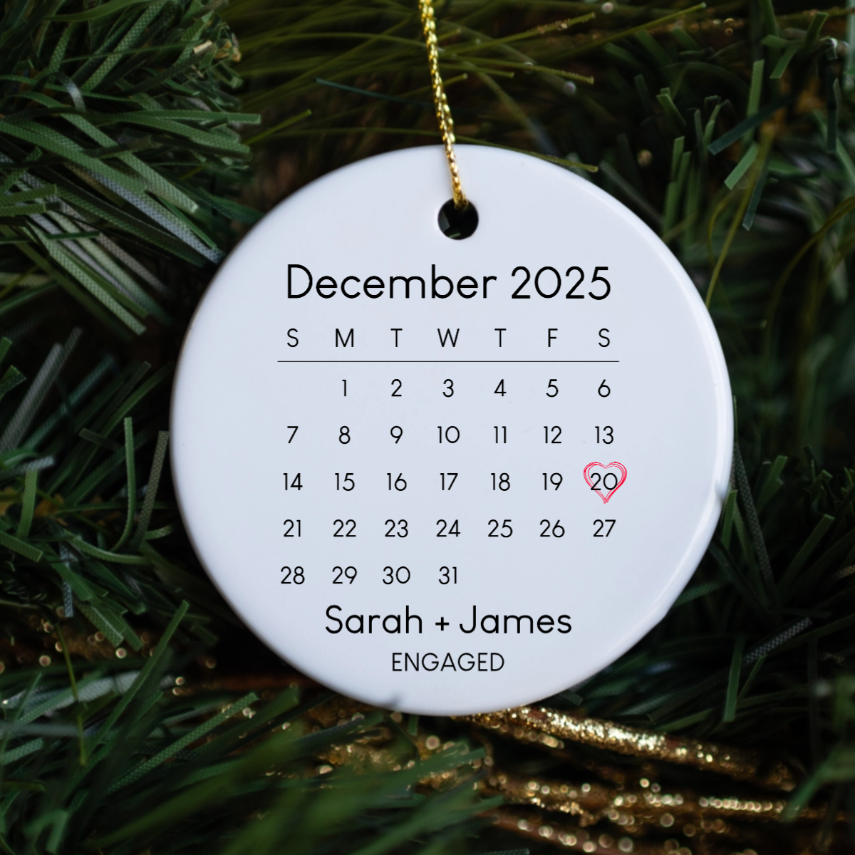 Personalized Milestone Calendar Ceramic Ornament