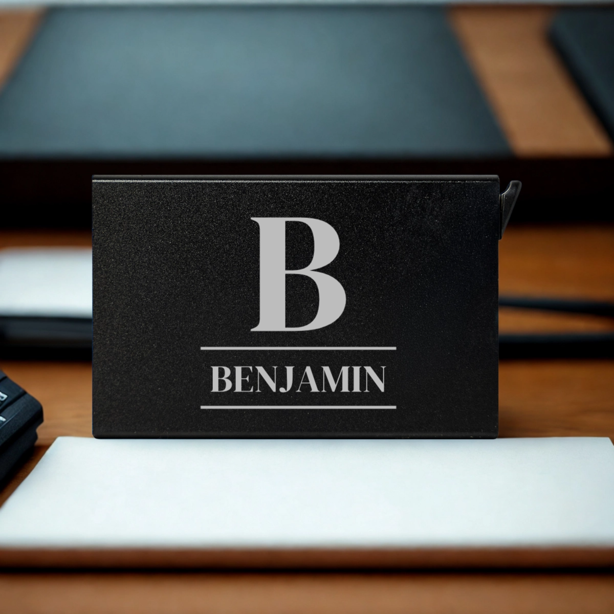 Personalized Aluminum Card Holder with Release
