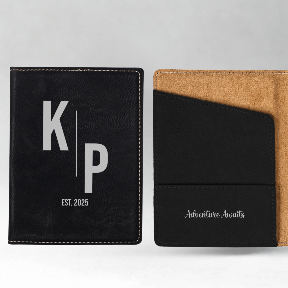 Personalized Passport Cover - Black & Rustic Signature Designs