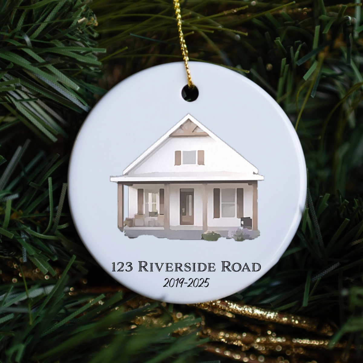 Personalized Watercolor House Ornament
