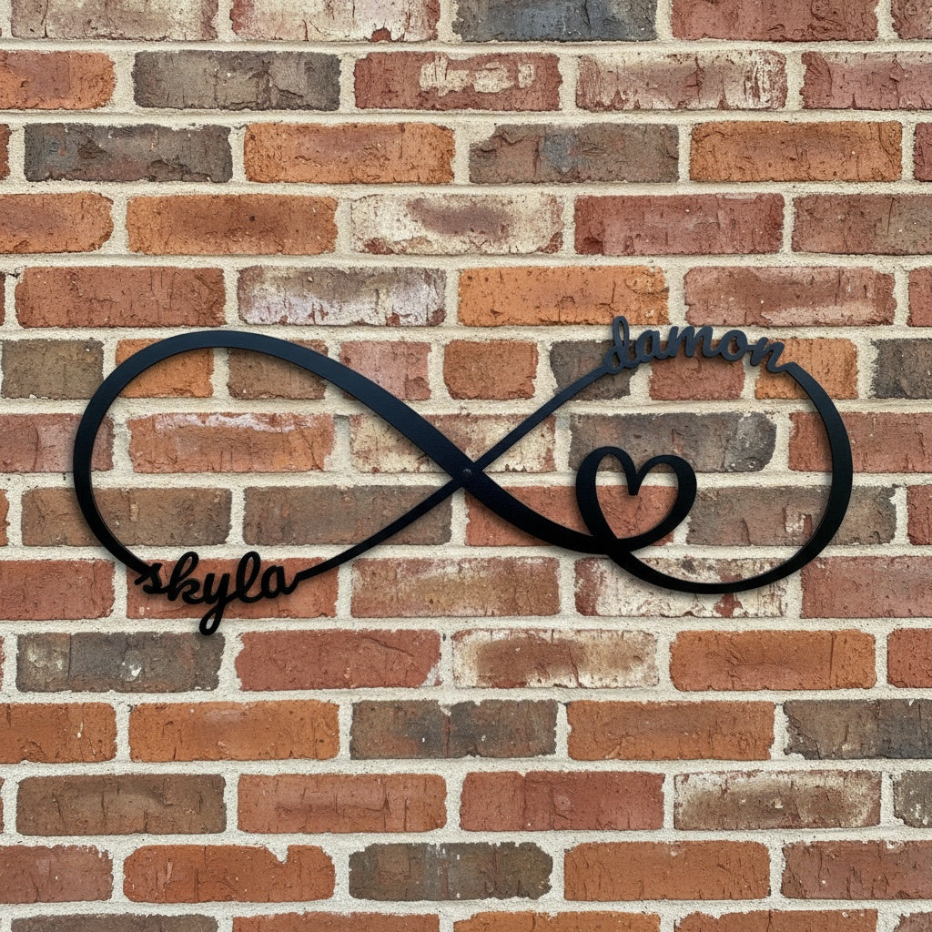 Personalized Infinity Metal Sign with Two Names