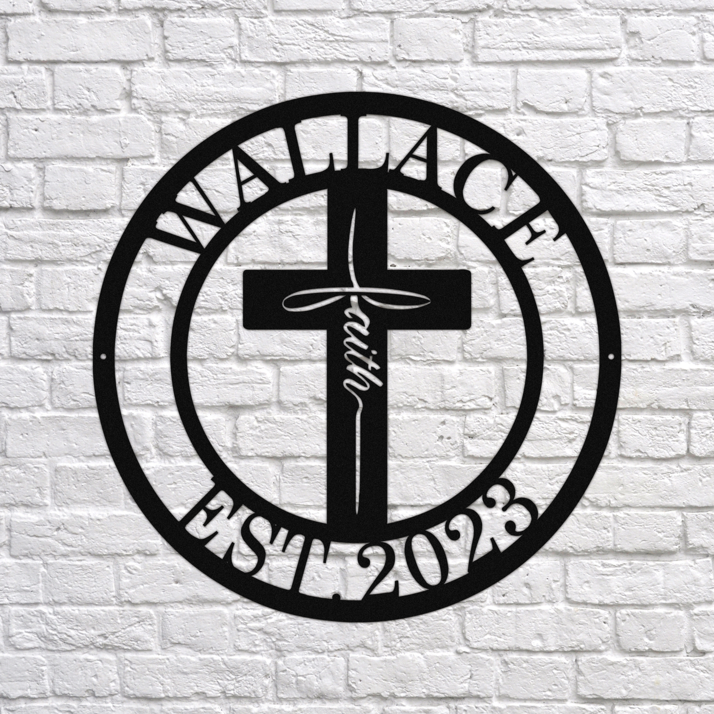 Personalized Metal Sign Cross Design