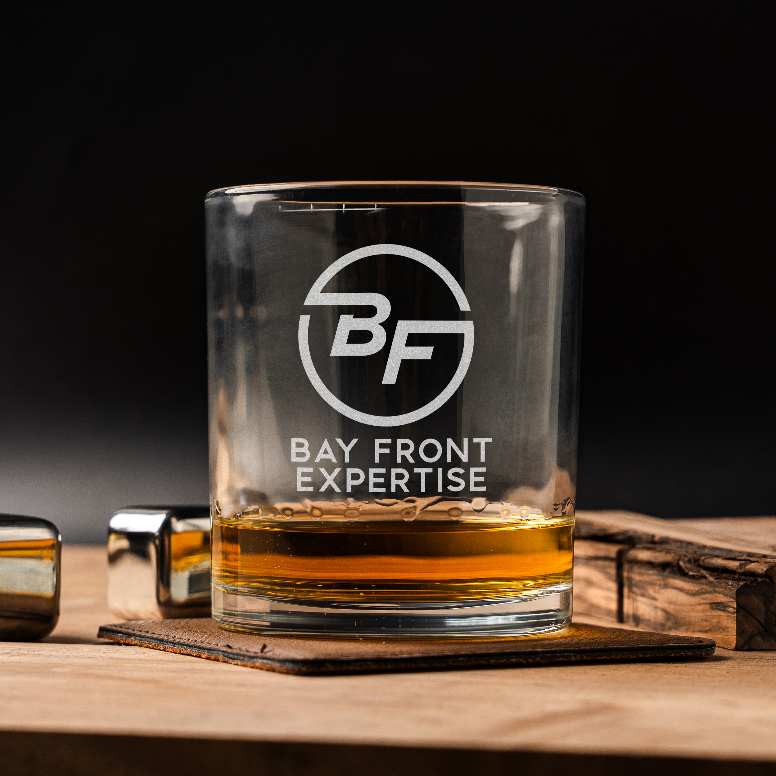 Engraved Whiskey Glass with Custom Logo