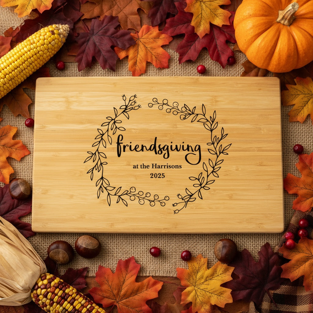 Bamboo Cutting Board Friendsgiving