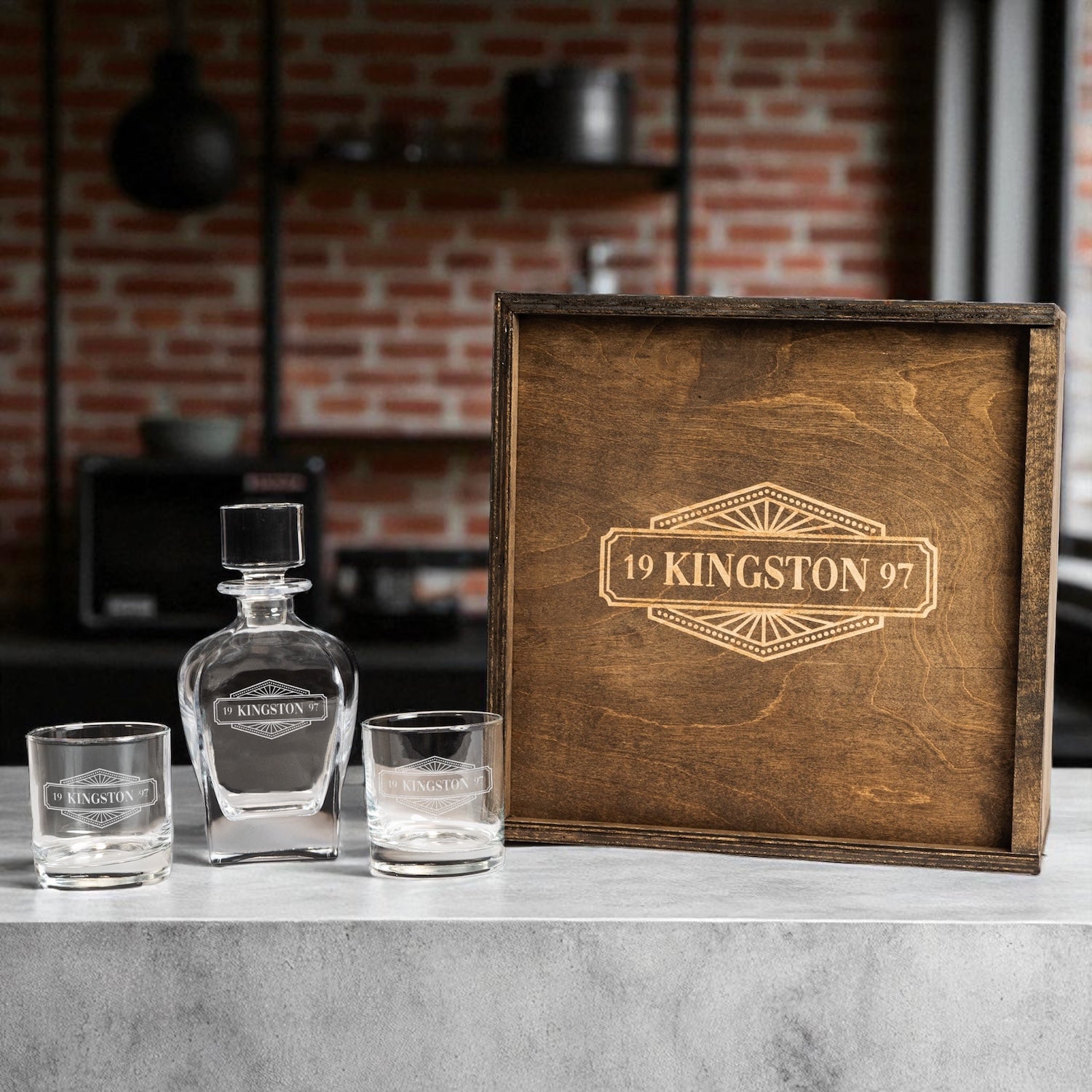 Tudor Decanter Set with Custom Gift Box - Signature Designs