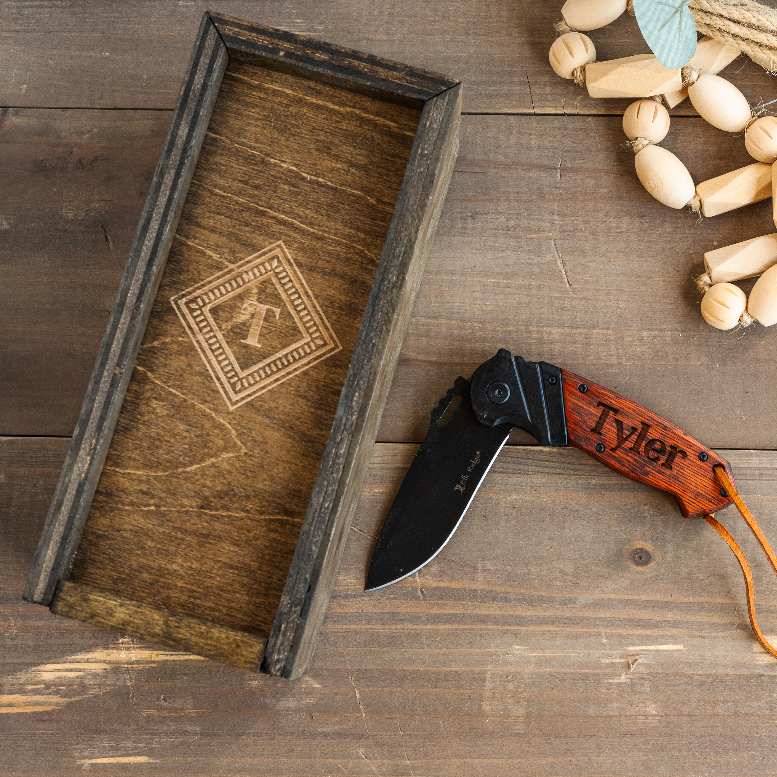 Personalized Red Handle Knife with Gift Box