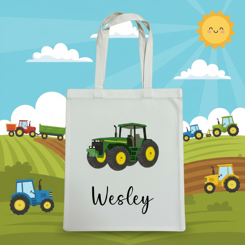 Personalized Kids Vehicle Themed Tote Bags