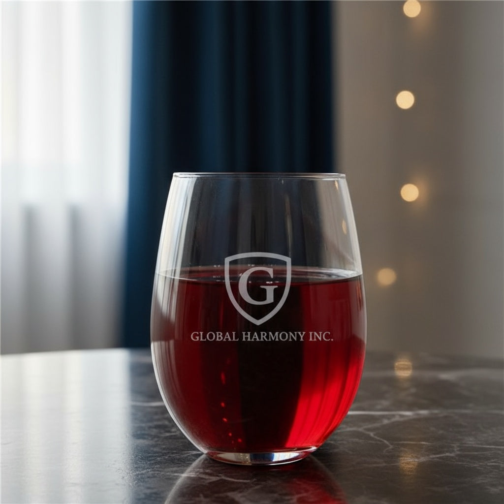 Custom Logo Stemless Wine Glass