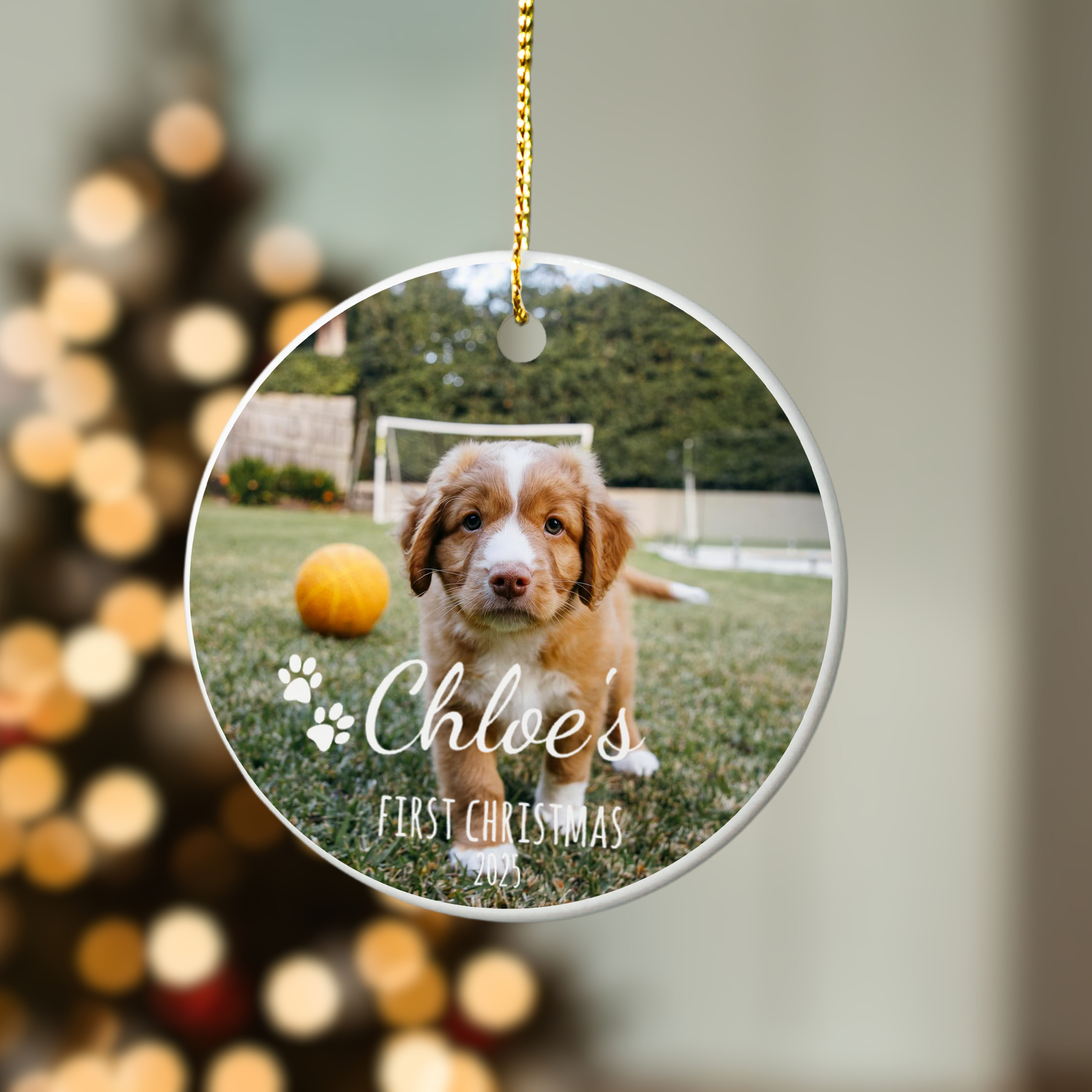 Custom Pet Photo Christmas Ornament