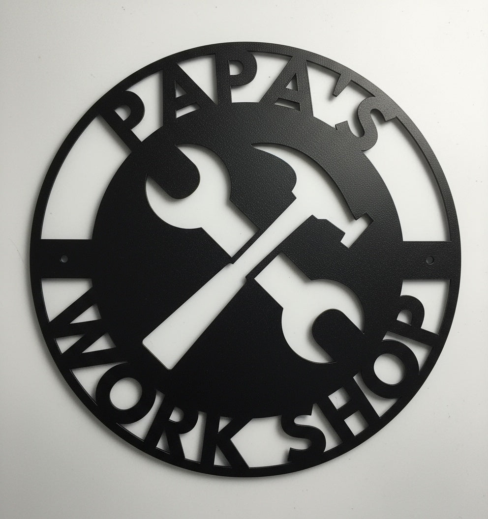 Personalized Papa's Workshop Metal Sign