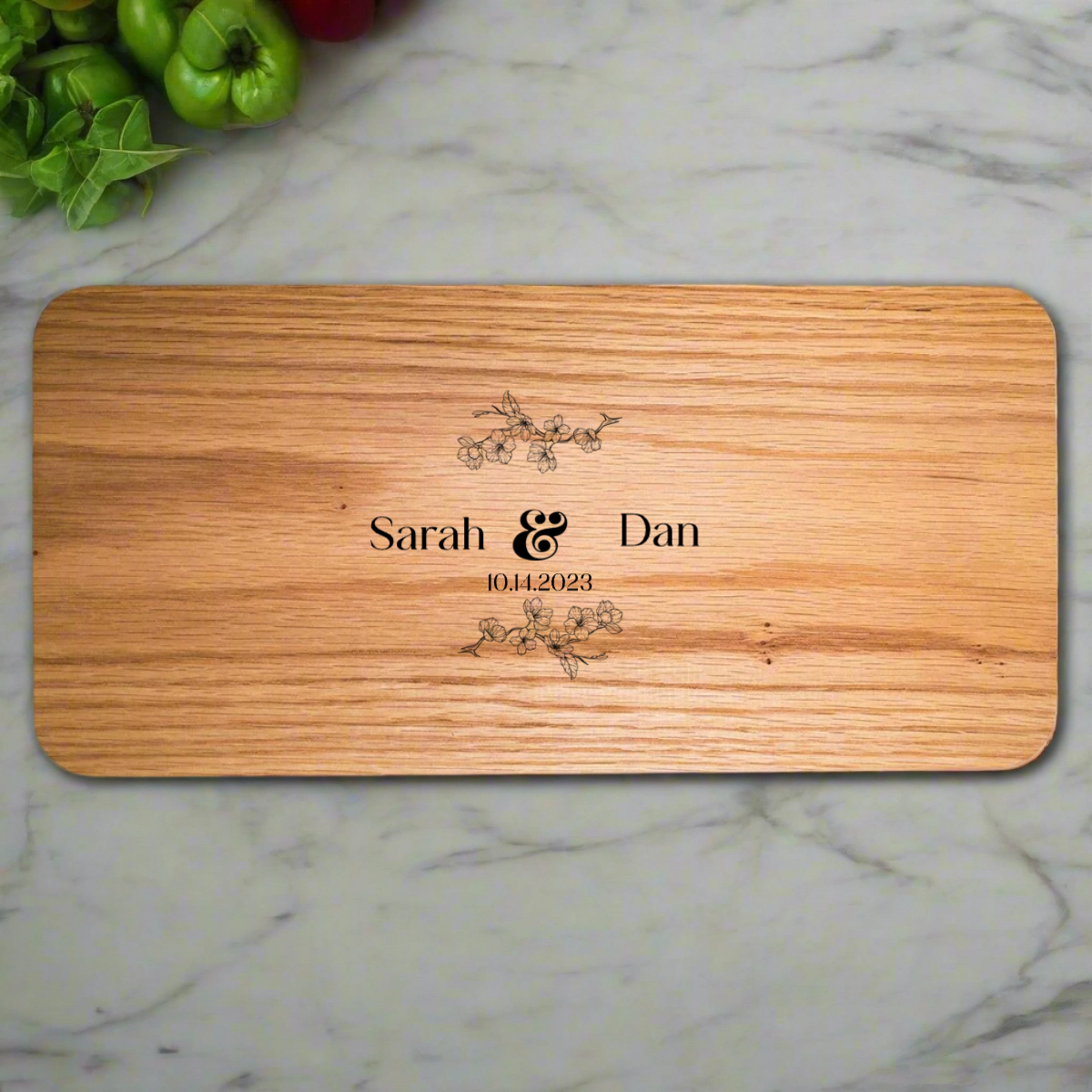 Personalized Red Oak Charcuterie Board