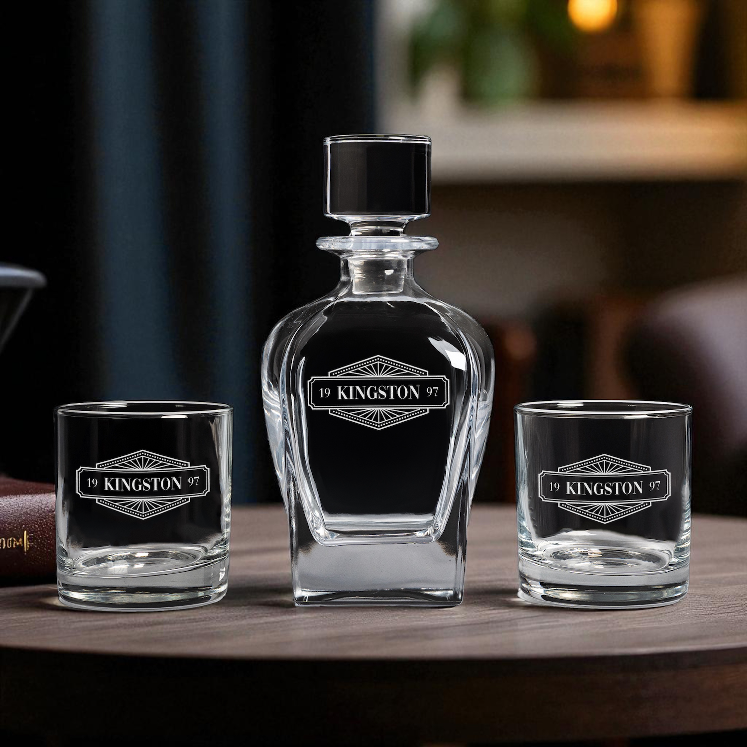 Tudor Decanter Set with Custom Gift Box - Signature Designs