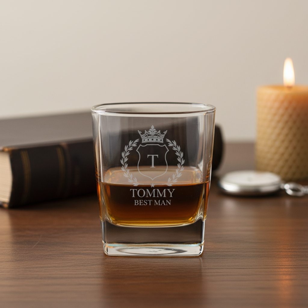 Personalized Square Whiskey Glass Wedding Designs